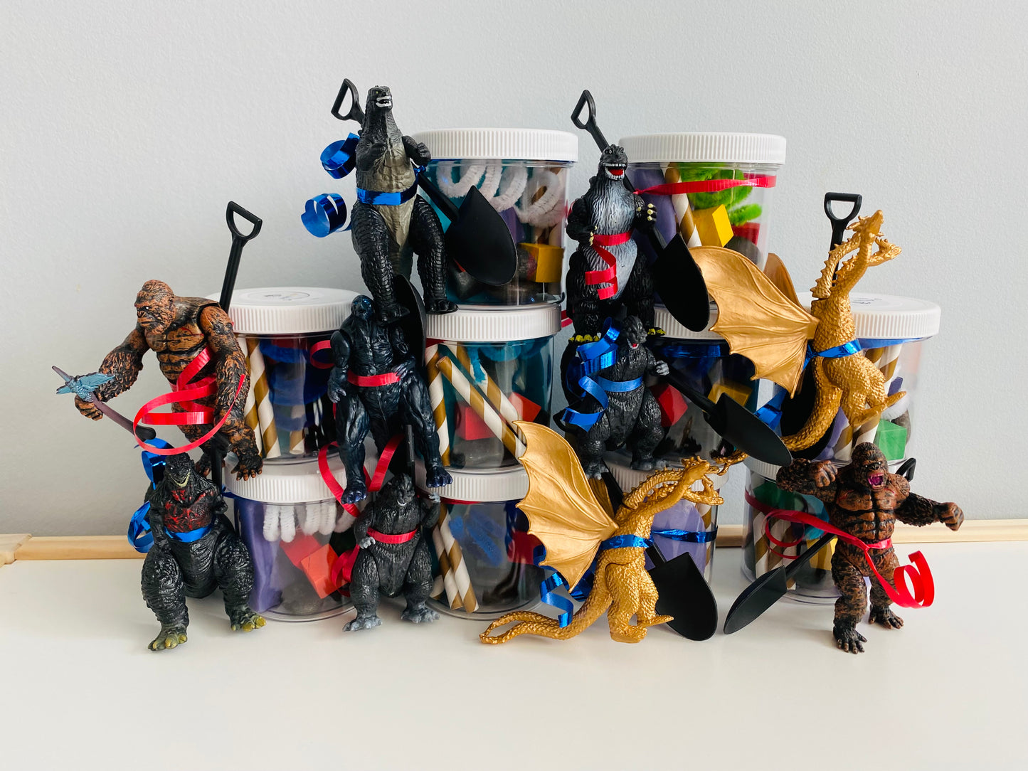 Godzilla Play-Dough Party favours