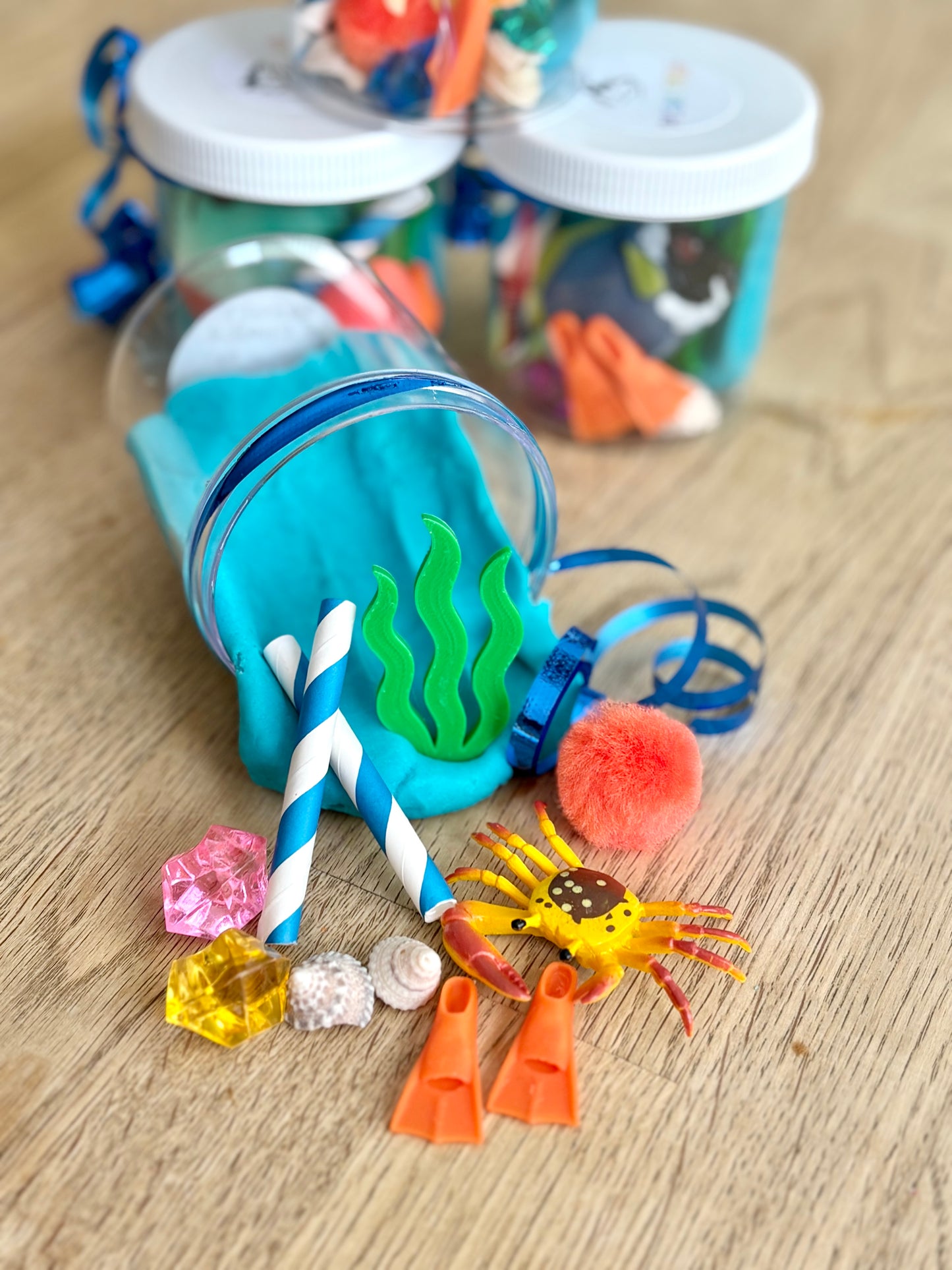 Ocean playdough party favours