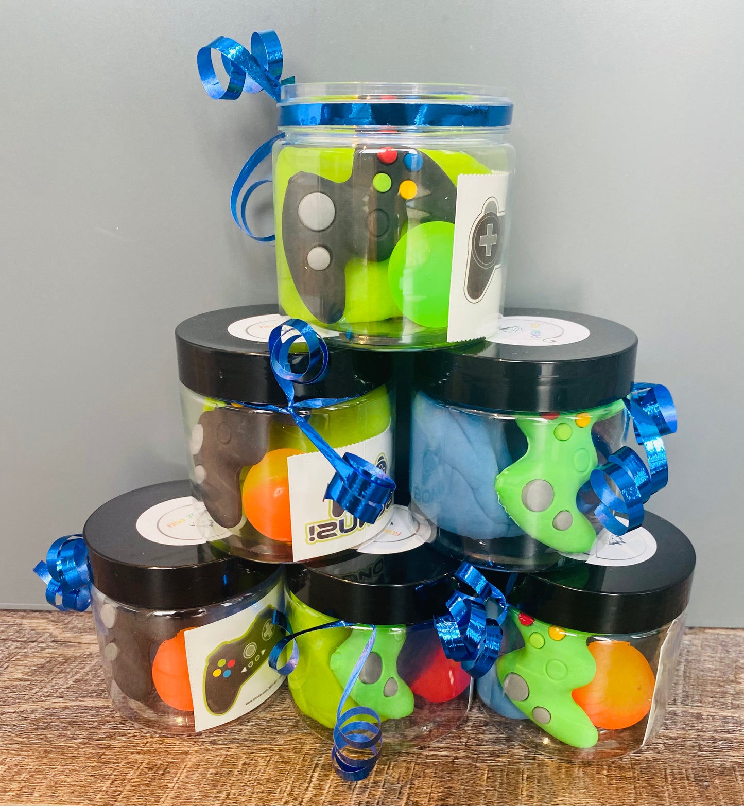 Video Game Party Play-Dough Jar