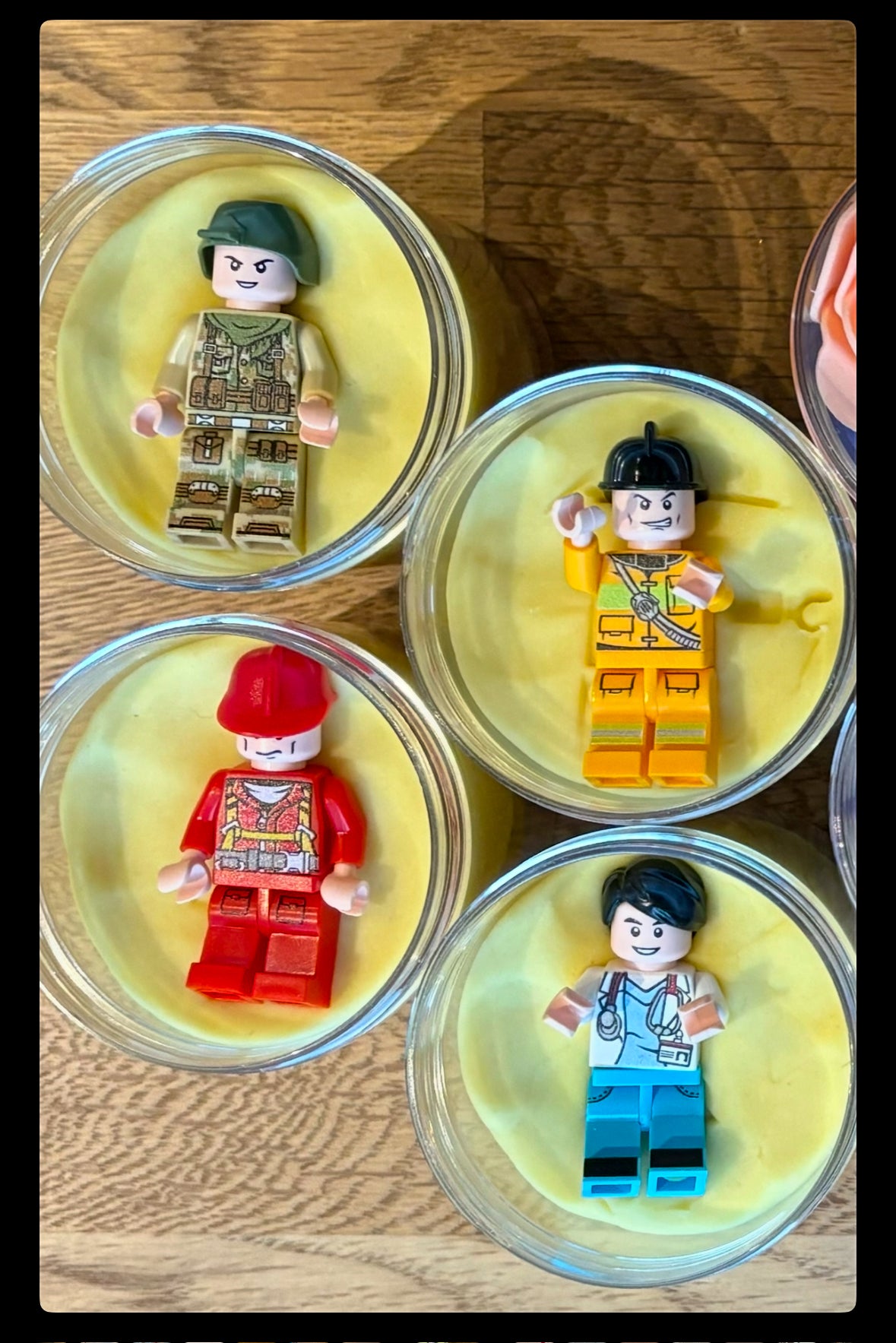 Small Lego Party playdough party favours