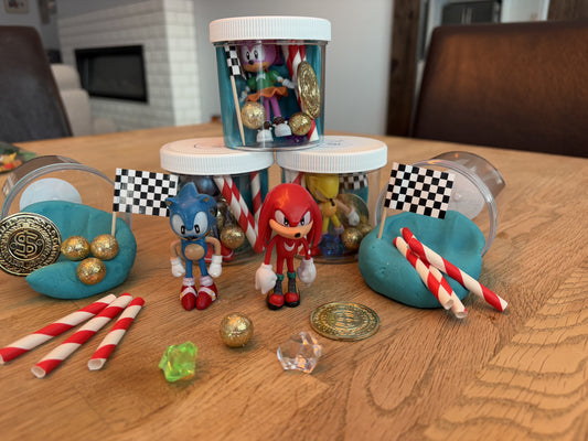 Sonic playdough party favours